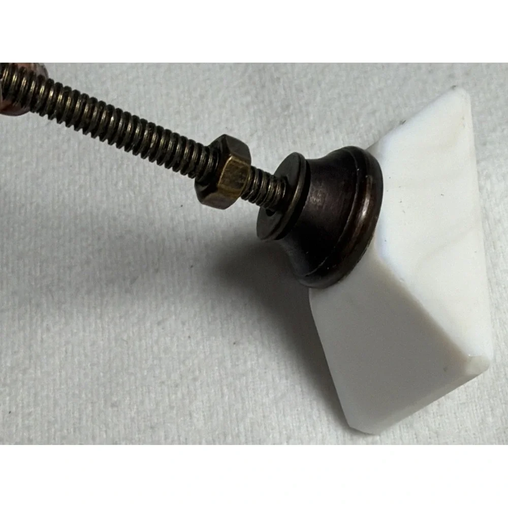 Lot Of 3 New Hobby Lobby Modern White Stone Look 2in Drawer Knobs Pulls